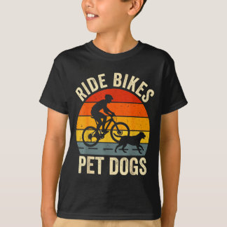 Camiseta Andar en bicicleta perros mascotas dicho divertido