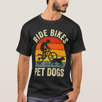 Camiseta Andar en bicicleta perros mascotas dicho divertido