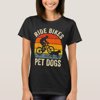 Camiseta Andar en bicicleta perros mascotas dicho divertido