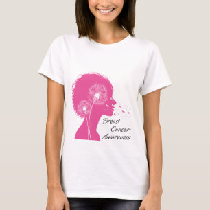 Camiseta andelion Breast Cancer Awareness Cinta rosa