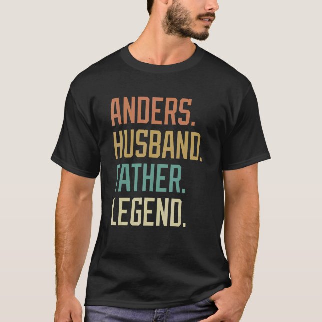 Camiseta Anders Husband Father Legend Father's Day Retro (Anverso)