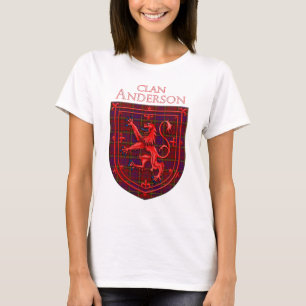 Camiseta Anderson de Kinnedear Red Tartan Scottish Plaid