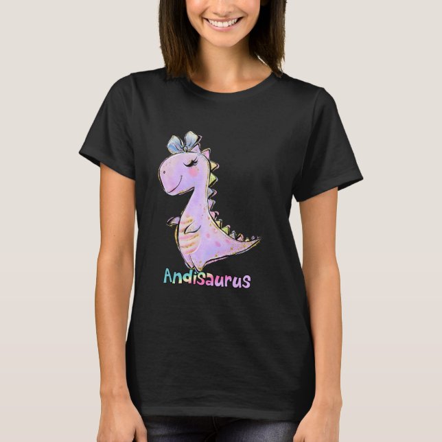 Camiseta Andi Name Shirt Chica Dinosaur Birthday Andrea And (Anverso)