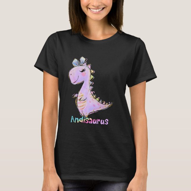 Camiseta Andi Name Shirt Chica Dinosaur Birthday Andrea And (Anverso)