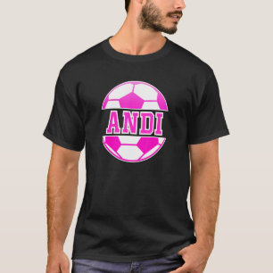 Camiseta Andi Nombre Chicas Juega Fútbol Deportivo Fan Ba