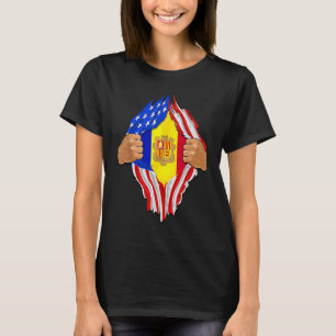 Camiseta Andorra Bandera Americana Orgullo de mi heritag an