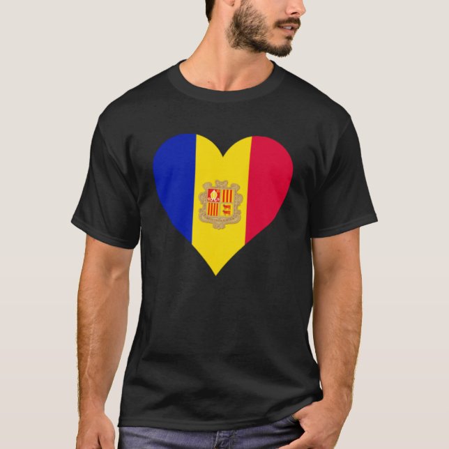 Camiseta Andorra Bandera Corazón Andorra Amo Andorra (Anverso)