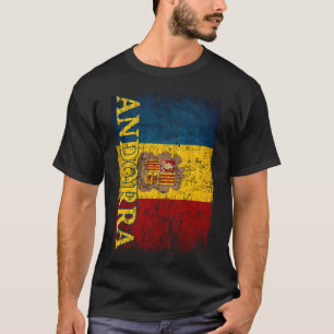 Camiseta Andorra Bandera Regalo Hombres Niños Andorra Retro