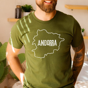 Camiseta Andorra Mapa Camisas Andorra Línea del País Camise