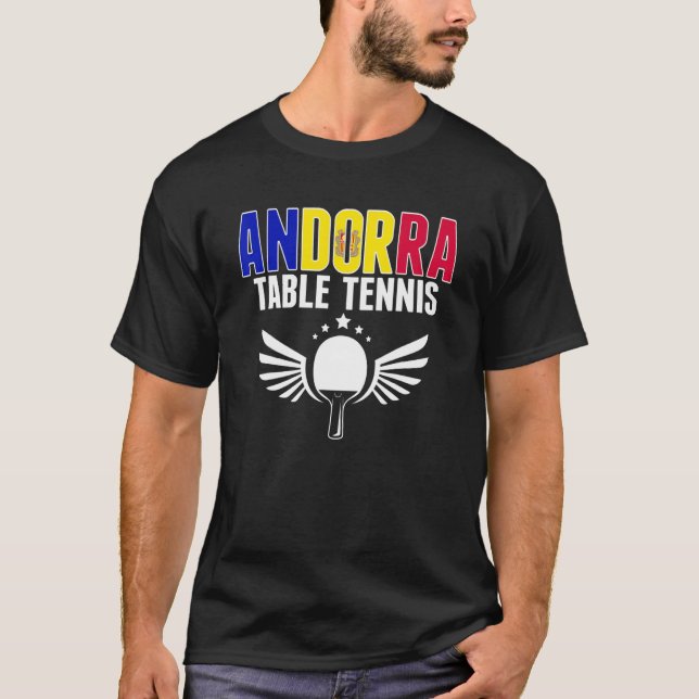 Camiseta Andorra Table Tennis     Andorran Ping Pong Suppor (Anverso)