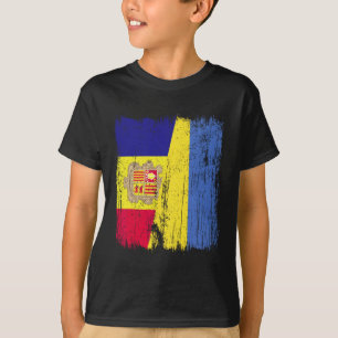 Camiseta Andorra Ucrania Media Bandera Andorana Herencia Uc
