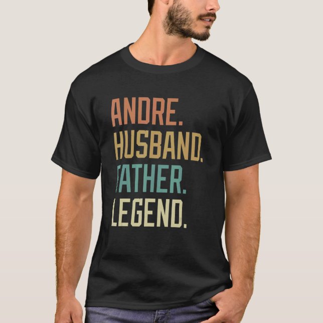Camiseta Andre Husband Father Legend Father's Day Retro (Anverso)