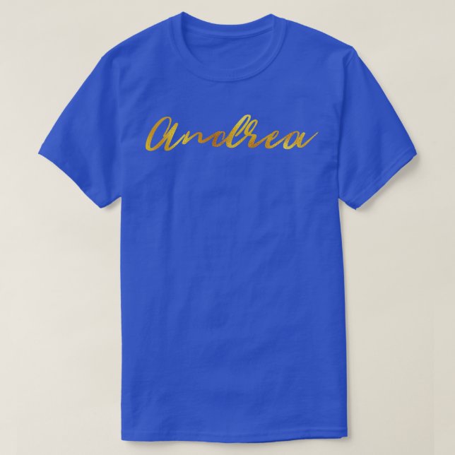 Camiseta Andrea Name Hand Lettering in Gold Letters (Diseño del anverso)
