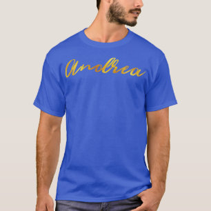 Camiseta Andrea Name Hand Lettering in Gold Letters