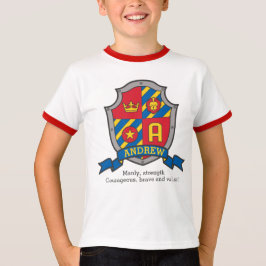 Camiseta Andrew boys nombre y significa escudo de caballero