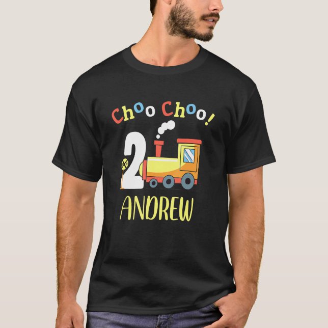 Camiseta Andrew Choo Choo Dos Tren Segundo Cumpleaños Turno (Anverso)