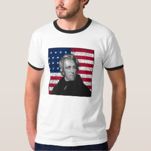 Camiseta Andrew Jackson y la bandera de los E.E.U.U.