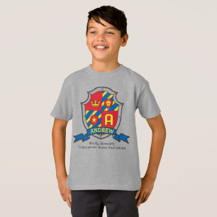 Camiseta Andrew nombre de niño y significado escudo de caba