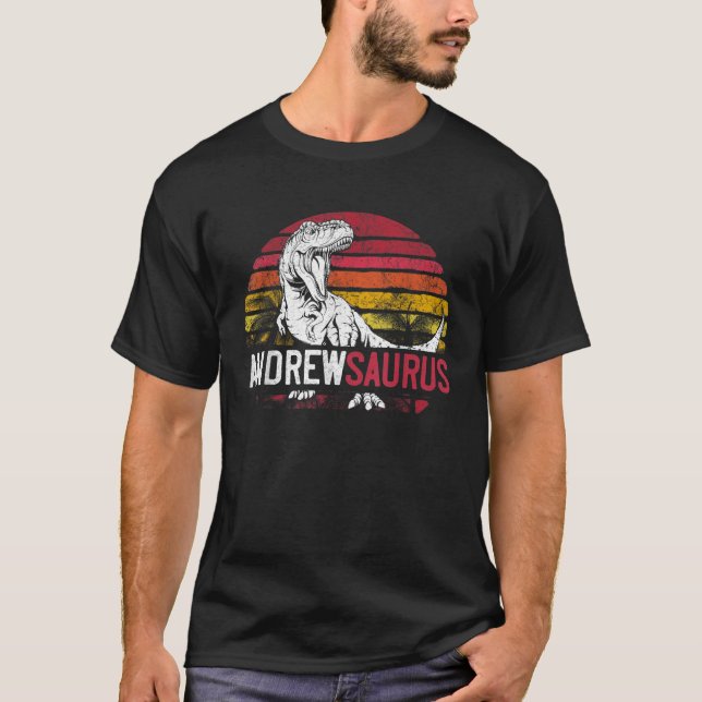 Camiseta Andrew Saurus Funny Personalizado Dinosaurio T Rex (Anverso)