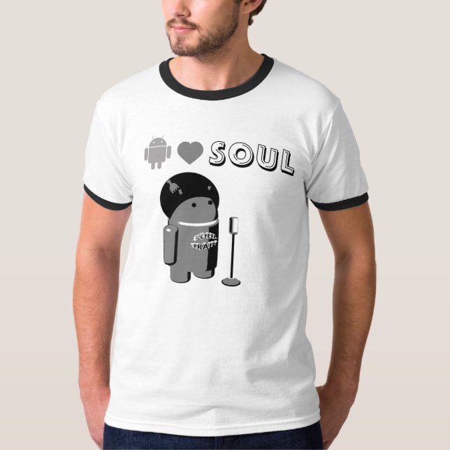 Camiseta Android Loves SOUL T-Shirt Mono Version (Anverso)