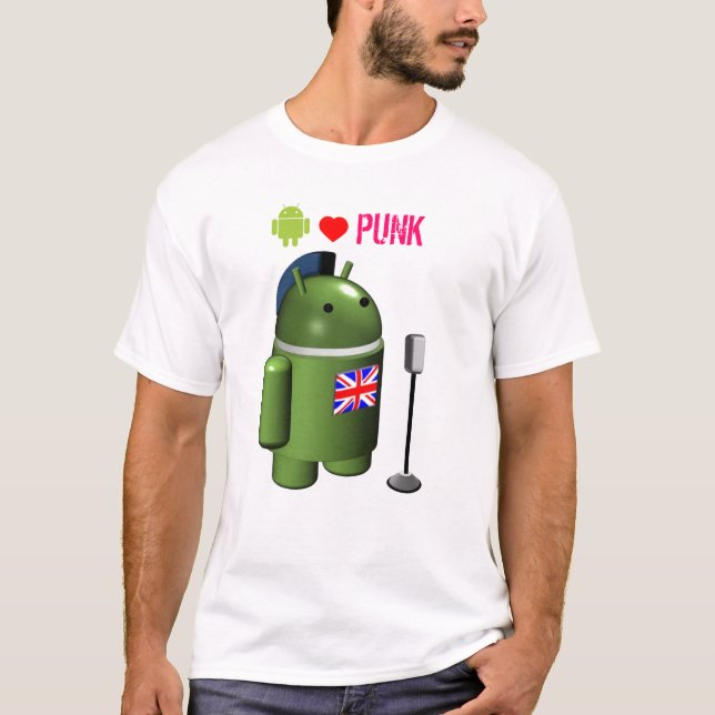 Camiseta Android Robot Loves Punk (Anverso)