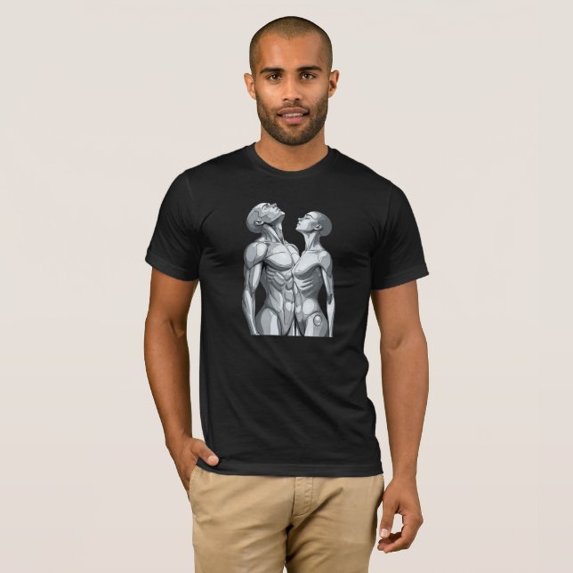 Camiseta Android Union: Futuristic Cyborg Couple T-Shirt (Anverso completo)