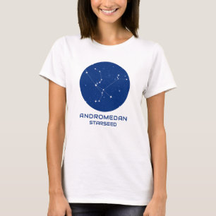Camiseta Andromedan Starseme T-Shirt   Tee galáctico azul