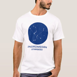Camiseta Andromedana Starseed Tee Galáctico Azul