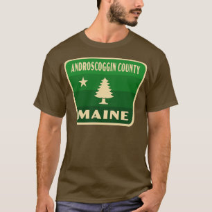 Camiseta Androscoggin County Maine Retro Pine Tree Badge Gr