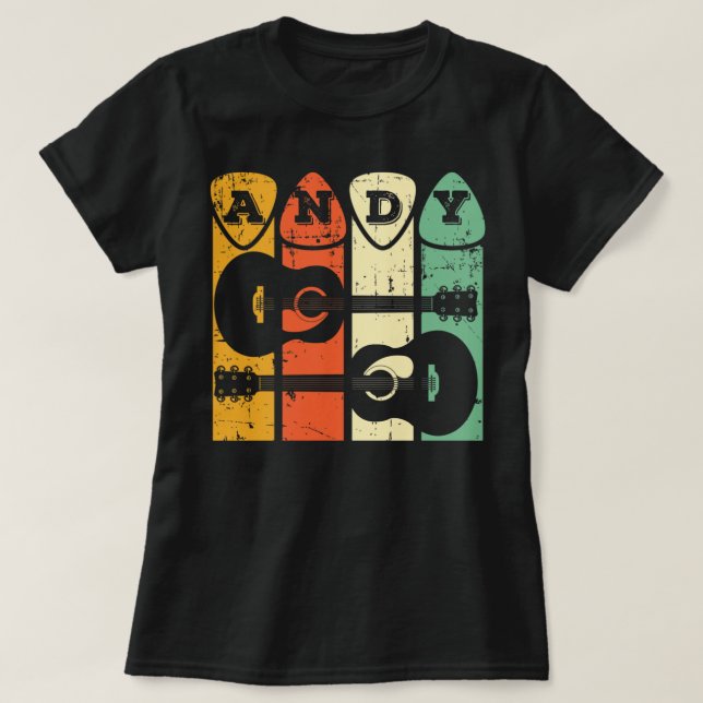 Camiseta Andy Guitar Retro Escoge a Andy Guitar Músico Retr (Diseño del anverso)
