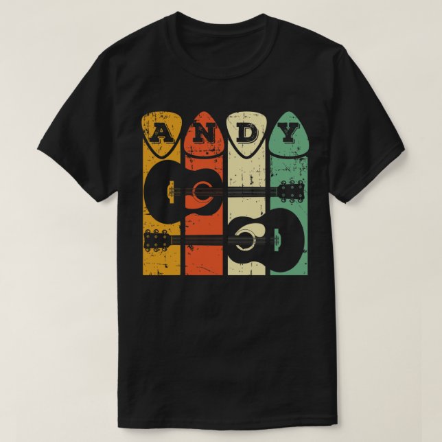 Camiseta Andy Guitar Retro Escoge a Andy Guitar Músico Retr (Diseño del anverso)