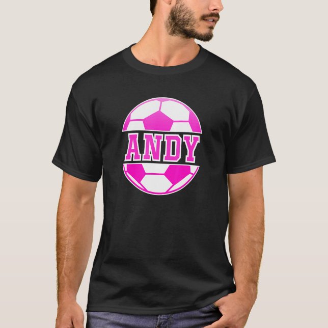 Camiseta Andy Name Chicas Juega Fútbol Deportivo Fan Ba (Anverso)