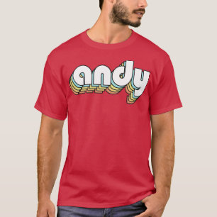 Camiseta Andy Retro Estilo de Tipografía Arcoiris Faded