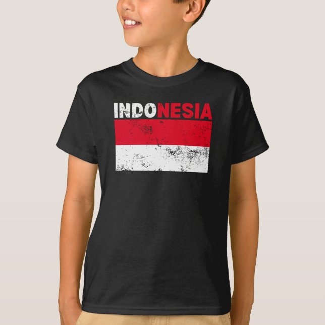 Camiseta añeja de bandera de Indonesia (Anverso)