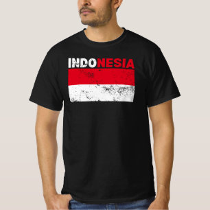 Camiseta añeja de bandera de Indonesia