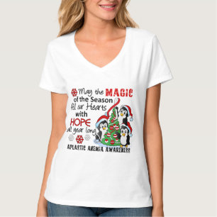 Camiseta Anemia aplástica de los pingüinos del navidad