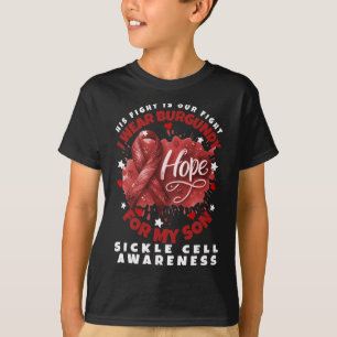 Camiseta Anemia De Células Enfermas Usa Borgoña Para Mi Hij