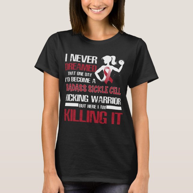 Camiseta anemia falciforme que patea mujeres guerreras (Anverso)