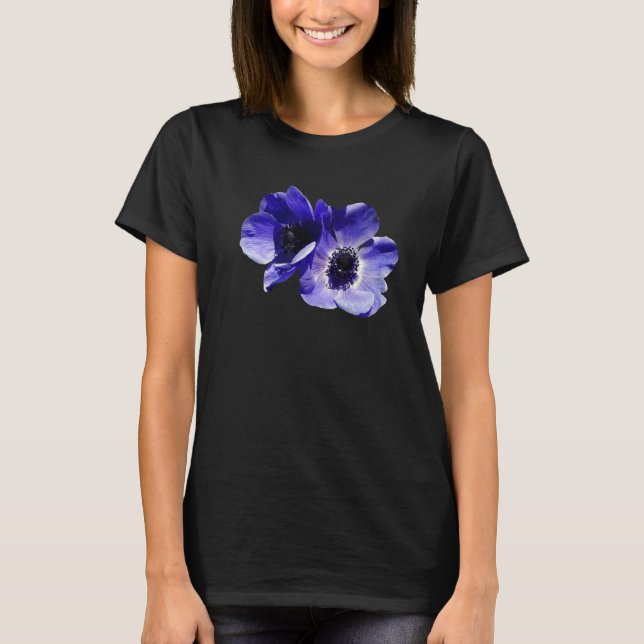 Camiseta Anémona Azul Malva Vector Recortada (Anverso)