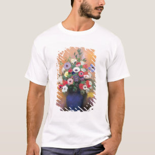 Camiseta Anémonas y lila en un florero azul, después de