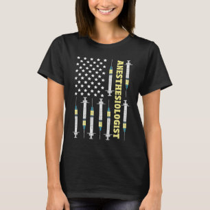 Camiseta Anestesiólogo de la bandera de los Estados Unidos 