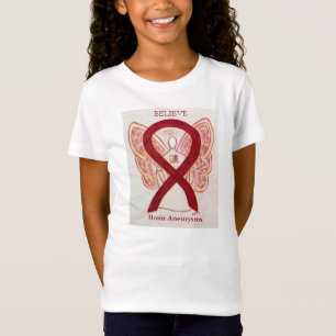 Camiseta Aneurysms Borgoña Awareness Ribbon Shirt