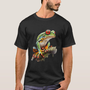 Camiseta Anfibio de selva tropical de árbol rojo de cuerpo 