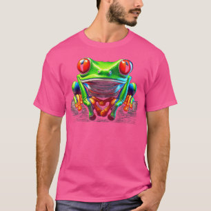 Camiseta Anfibio de selva tropical de árbol rojo de cuerpo 