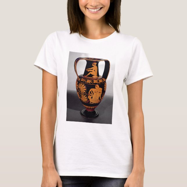 Camiseta ánforas de figuras rojas del ático que representan (Anverso)