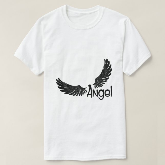 Camiseta Ángel Alas con texto (Diseño del anverso)