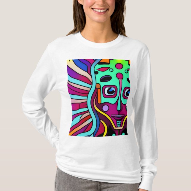 Camiseta angel alienígena sicodelico (Anverso)