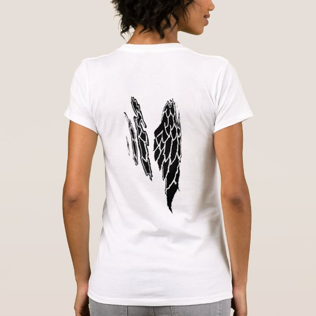 Camiseta Angel Black Ripped Wings (Reverso)