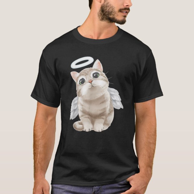Camiseta angel cat for lovers cute little cats kitty kitten (Anverso)
