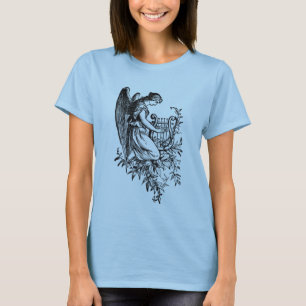 Camiseta Ángel con la arpa y la flora